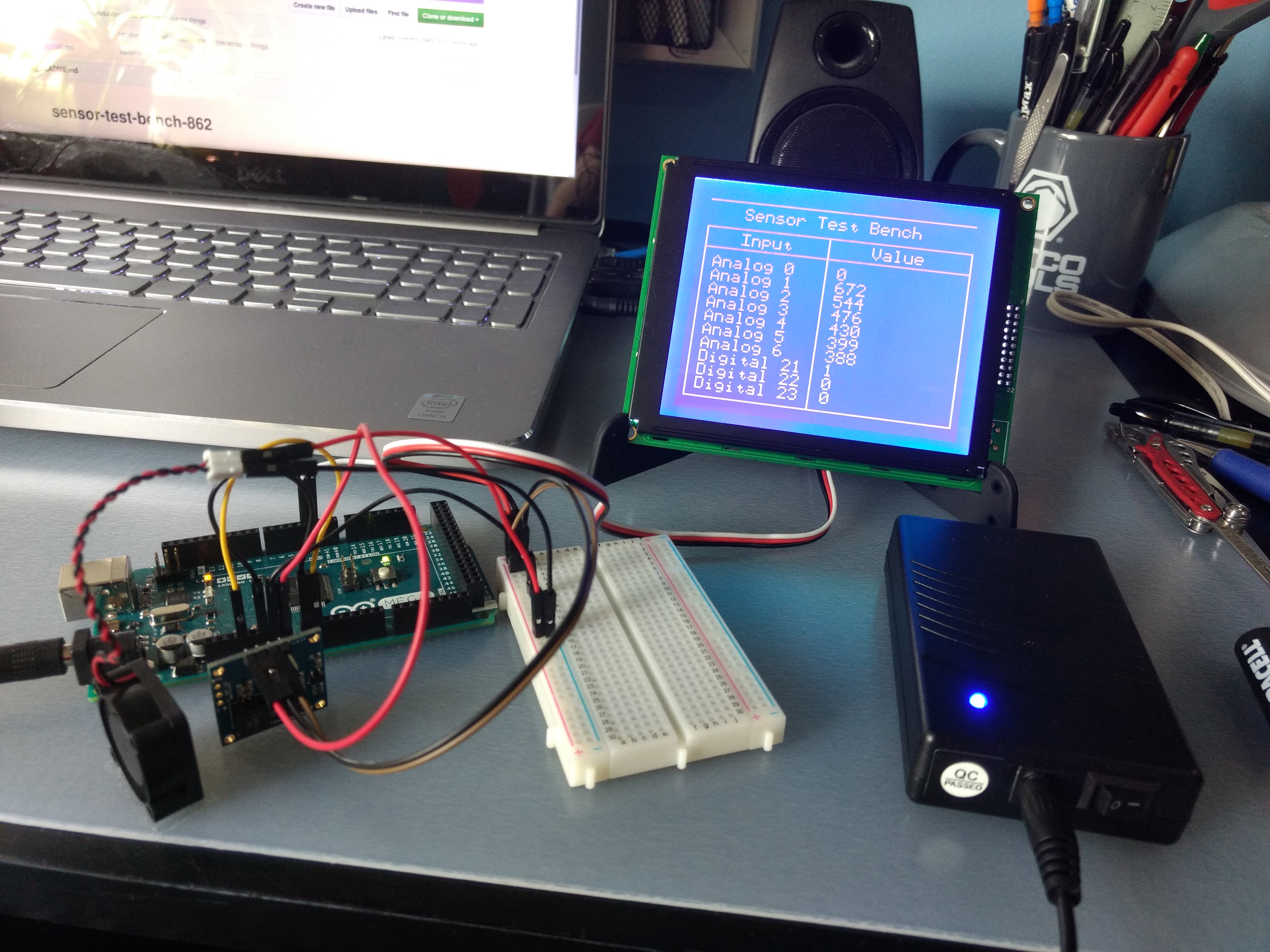 Sensor test bench: code for new, larger display being written