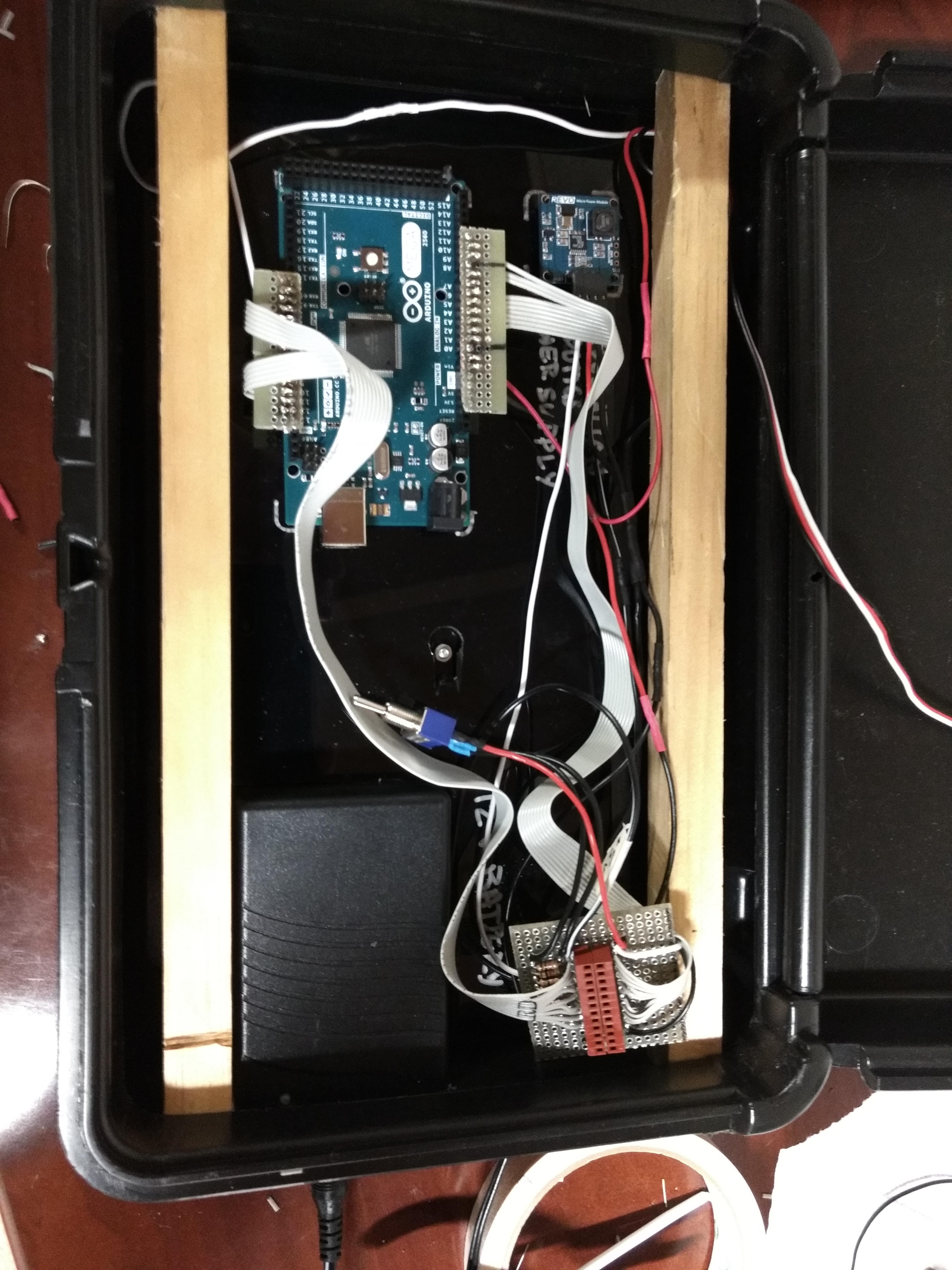 Sensor test bench: inside, before cutting and installing polycarbonate panels